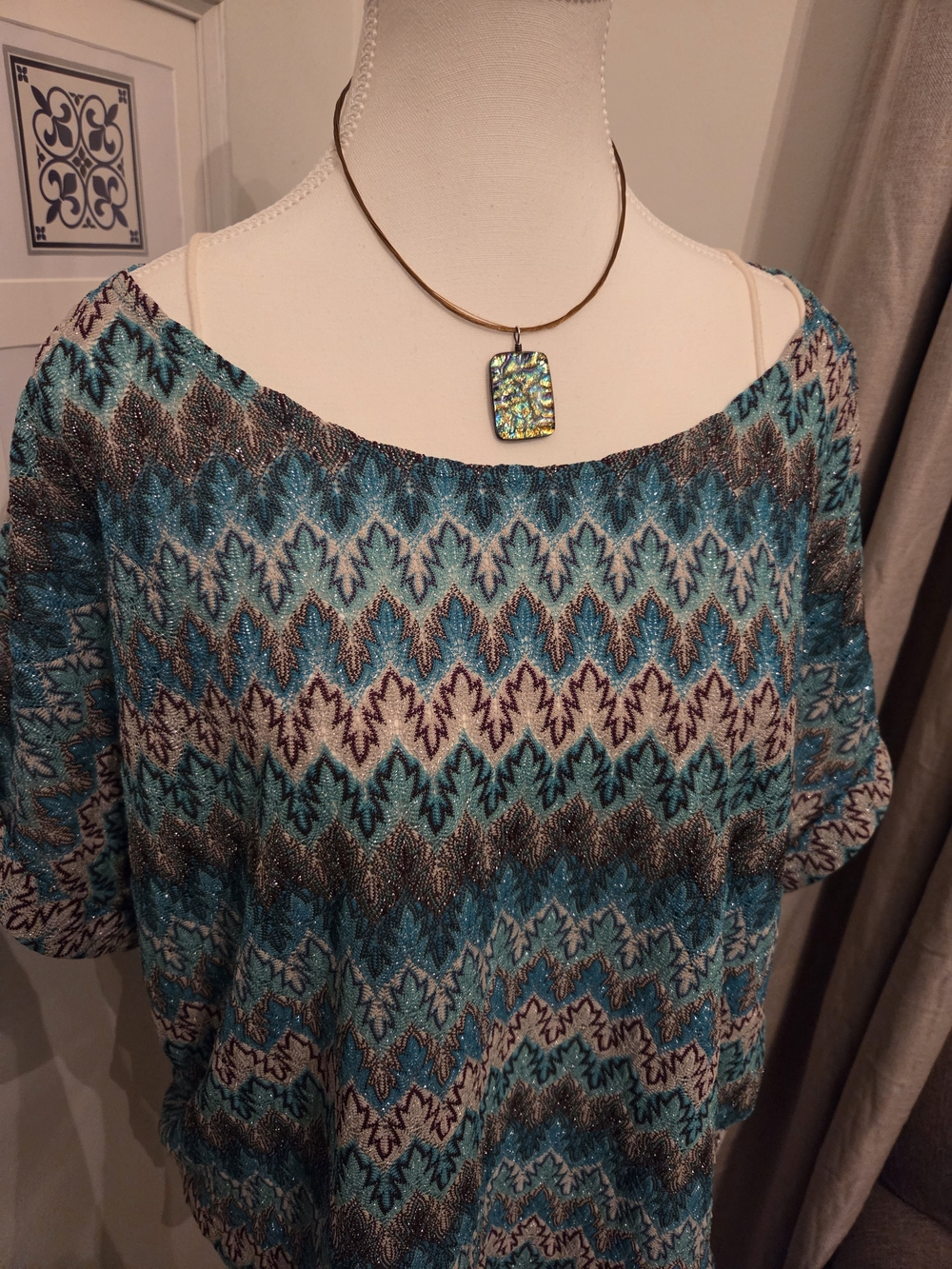 Y2K Flamestitch Chevron Zig-Zag Missoni-Style Top by H&M - Oversized